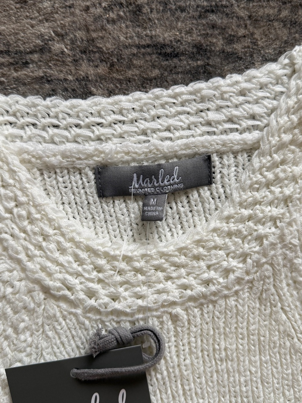 Marled Cream Knit Racerback Tank - Picture 8 of 8